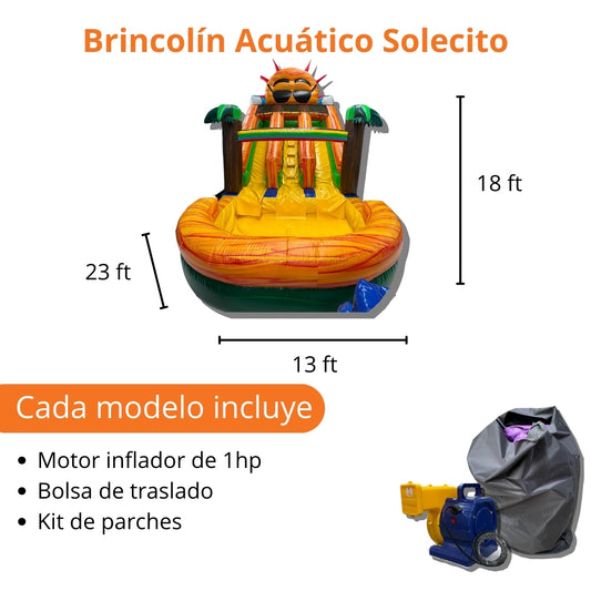 Brincolín Acuático Doble Línea Sol