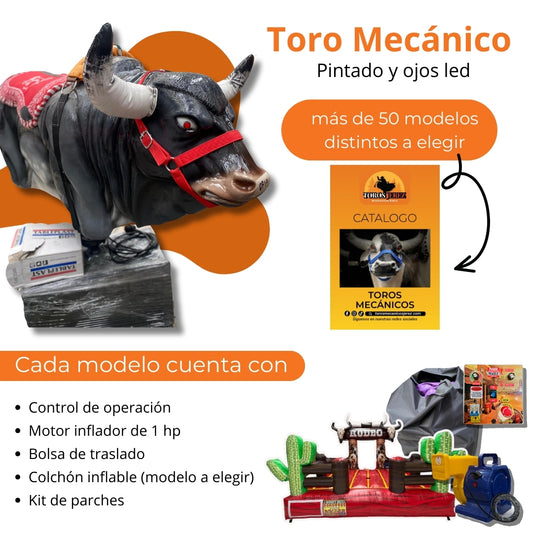 Toro mecánico pintado