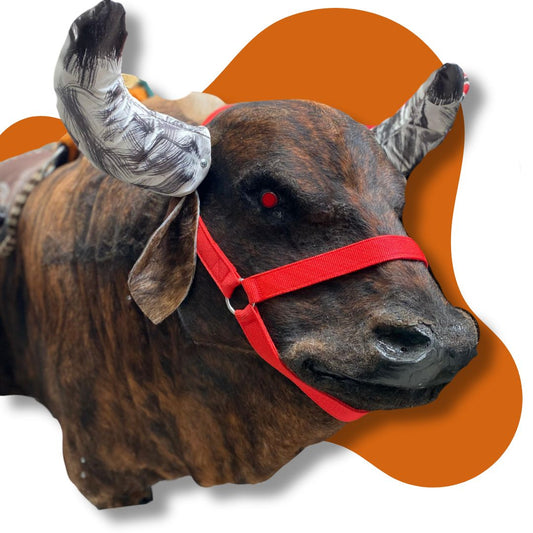 Toro Mecánico Piel, Ojos Led y Cámara de Humo