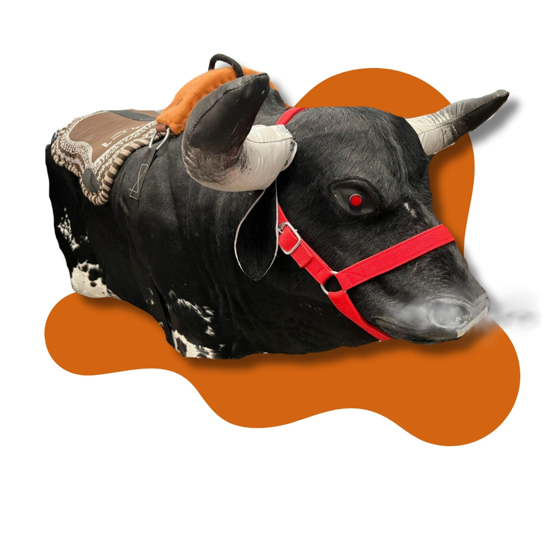 Toro Mecánico Piel, Ojos Led y Cámara de Humo