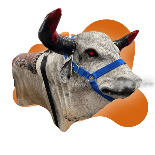 Toro Mecánico Piel, Ojos Led, Cámara de Humo y Bramido