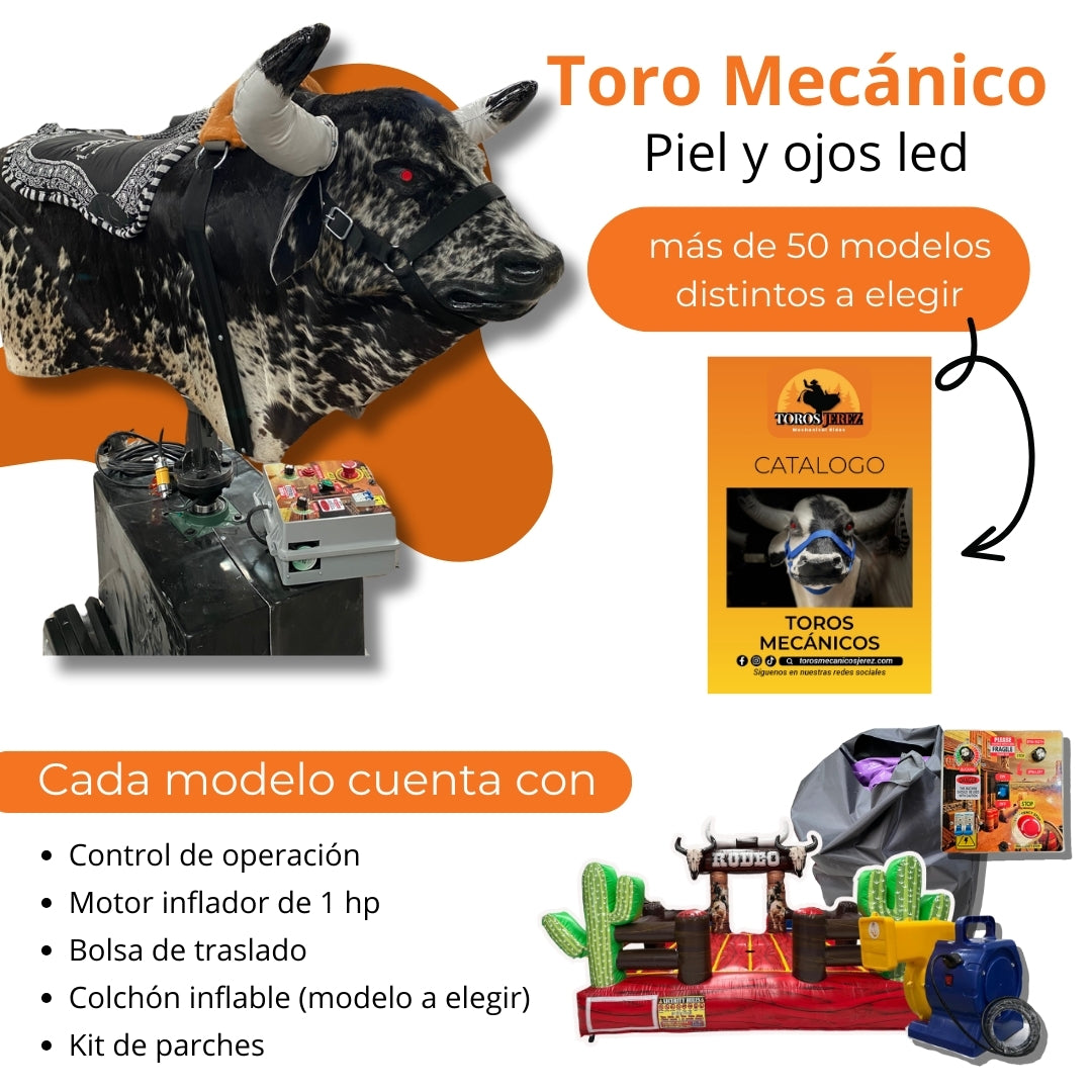 Toro Mecánico de Piel y Ojos Led