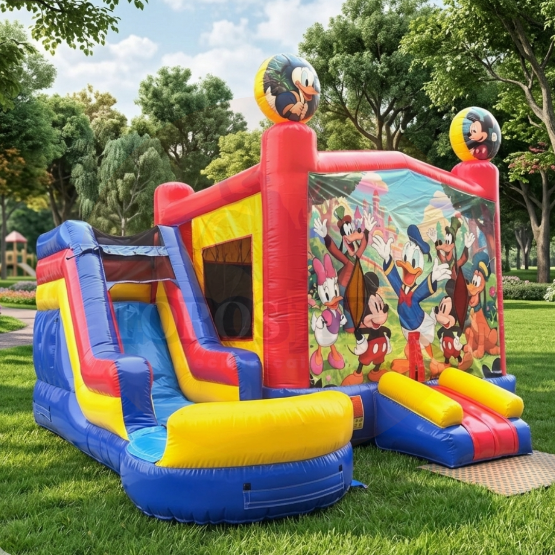 Jumper Combo 17x17 ft Casa Mickey Mouse con Resbaladilla | seco y agua | Toros Jerez