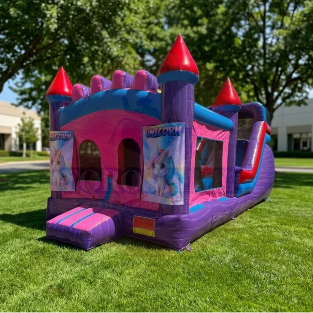Castillo Inflable Interactivo 13x16x30 ft con Resbaladilla | Interactivo | Toros Jerez