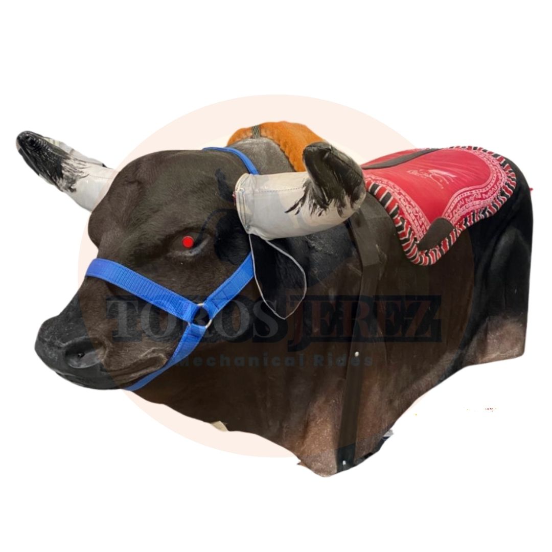 Toro Mecánico Oscilatorio de Piel con Cámara de Humo y Ojos LED | Professional Mechanical Bull | Toros Jerez