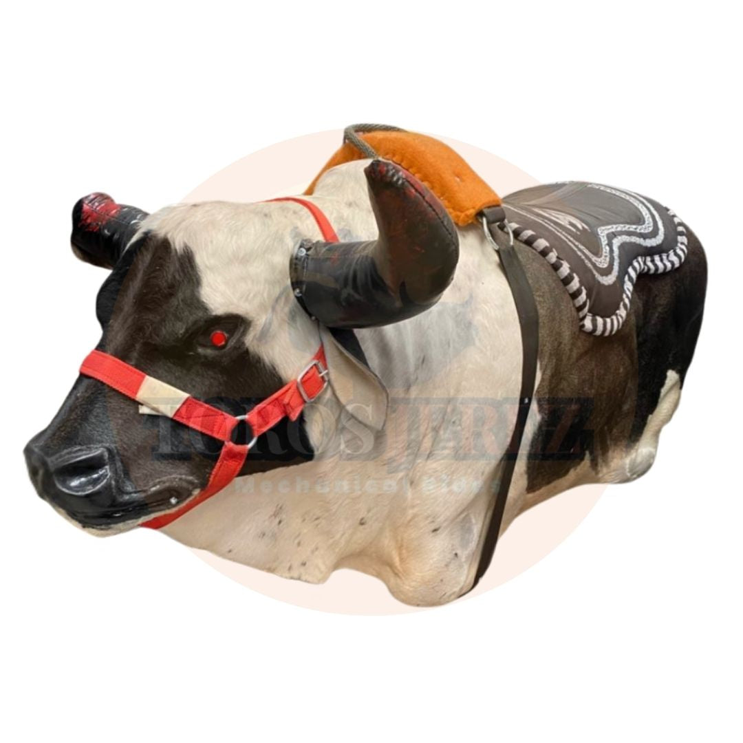 Toro Mecánico Oscilatorio de Piel con Ojos LED | Professional Mechanical Bull | Toros Jerez