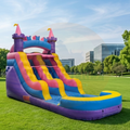 Water Slide Comercial Castillo Doble Línea con Alberca | Inflable 23x11x16 ft | Toros Jerez