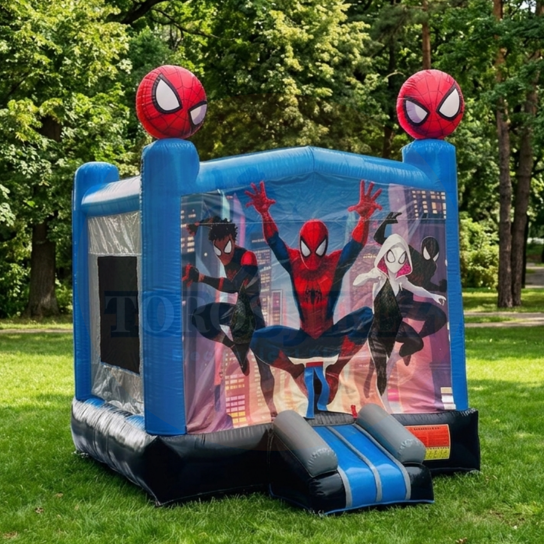 Jumper Comercial 13 x 13 ft Casa Spider Man | Bounce House en Venta | Toros Jerez